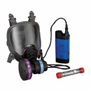 Air Purifying Respirator System, Lightweight, L Size, HEPA Filters and Cartridges, 4-Point Suspension, C-Face Mounting, Rechargeable Ni-Cd Battery, Specifications Met: ANSI Z87.1-2003, OSHA-29 CFR 1910.134, CSA Z94.4, Polycarbonate Window, Gray