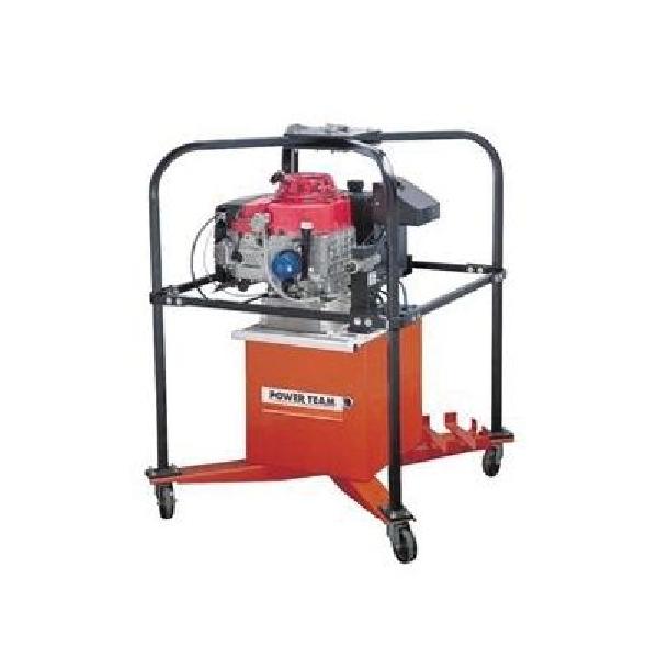 Gasoline Pump, Series: PG120, 1300 cu-in Reservoir, 10000 psi Maximum, Engine HP: 5.5 hp, 3600 rpm Engine, 130 cu-in/min Flow Rate, 4-Way Solenoid Valve, 26-1/4 in Overall Length, 20-1/4 in Overall Width, 27-7/8 in Overall Height