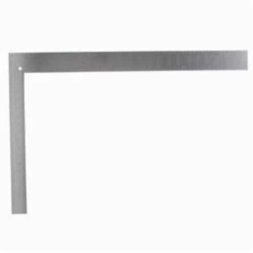 Carpenter's Square, 600 x 50 mm Size, Graduations: 2 mm Face x 2 mm Back, Measuring System: Metric, 400 x 38 mm Tongue, Steel, Buffed, Silver Metallic
