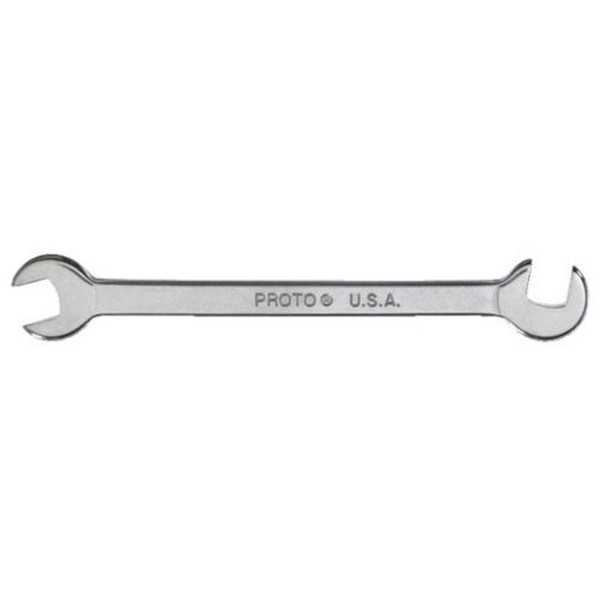 Open End Wrench, Short, Measurement System: Imperial, 7/32 in Wrench Opening, 3 in Overall Length, 1/2 in Open End Width, 7/64 in Open End Thickness, Angled/Double Head, 15/75˚ Head, 11/64 in Throat Depth, Flat Handle, Specifications Met: ASME B107.1