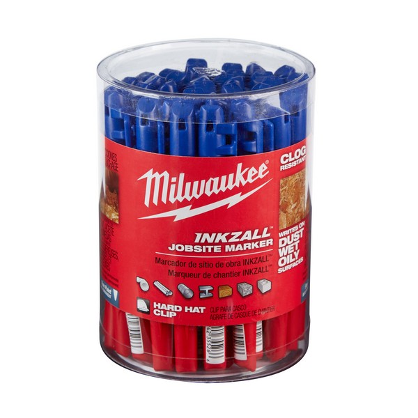 Point Marker, Fine Tip, 5-1/2 in Tip, Plastic, Blue Ink/Red, 7.13 in L Dimensions