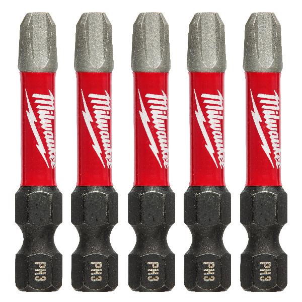 Impact Driver Bit, PH3 Point, Phillips® Point, 2 in Overall Length, 1/4 in Drive/Shank, Hex Shank, Steel