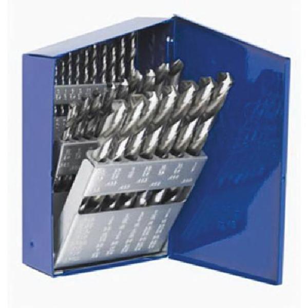 Jobber Length Drill Set, General Purpose, Imperial System of Measurement, 1/16 in Minimum Drill Bit Size, 1/2 in Maximum Drill Bit Size, 118 deg Drill Point Angle, 29 Piece, HSS, Bright
