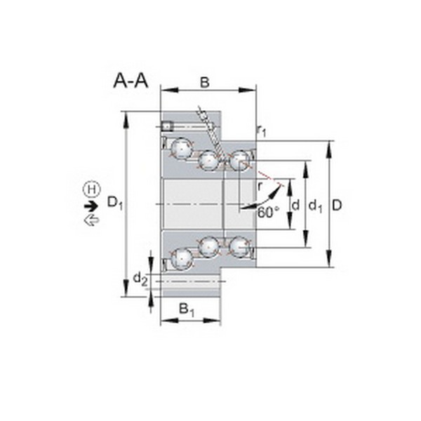 Angular Contact Ball Bearing, Series: DKLFA..-2RS, 40 mm Bore Dia, 90 mm Outside Dia, 3 Rows, 60 mm W, 60 °Contact, Sealed Closure, 72000 N Dynamic/149000 N Static/6700 N Fatigue, 2900 rpm Limiting for Grease/1200 rpm Thermally Safe Operating Maximum, -30 to 120 °C