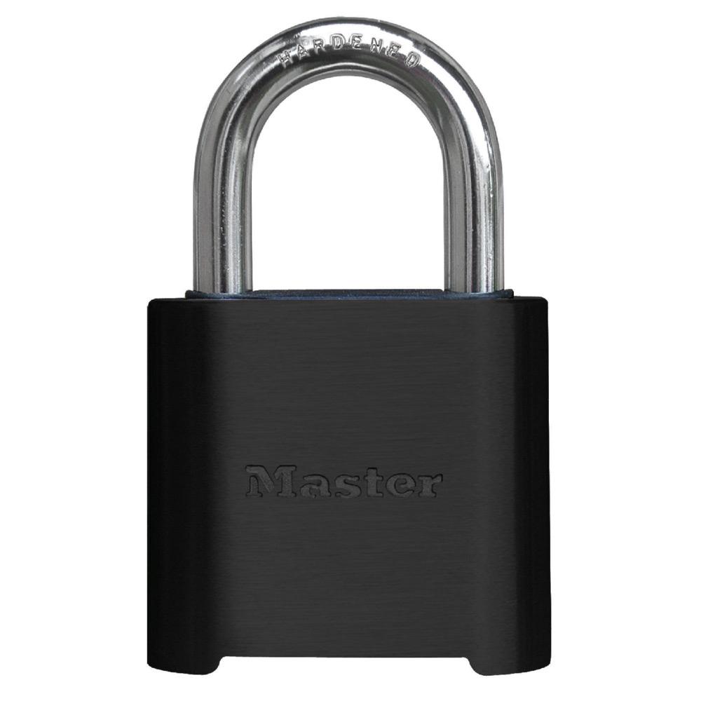 Combination Lock, Combination Key, Zinc Body, 5/16 in Shackle Diameter, 1 in Shackle Height, 1 in Shackle Width, Hardened Steel Shackle, 2 in Body Width, Black