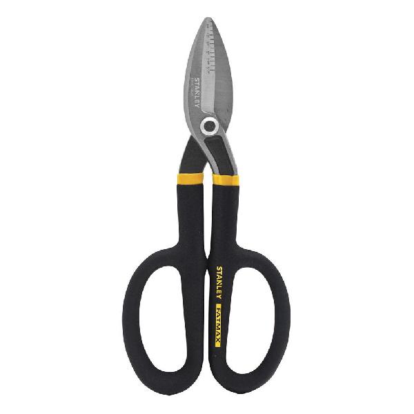 Tin Snip, All Purpose, Cutting Capacity: 22 ga Cold Rolled Steel/26 ga Stainless Steel, 2 in Length of Cut, Straight Snip, 10 in Overall Length, Non-Serrated Blade, Forged Steel Blade, Double Dipped Grip
