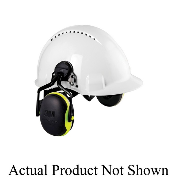 Earmuff, Hard Hat Attached, Series: X Series, 25 dB Noise Reduction, Black/Yellow, Foam Plastic Metal