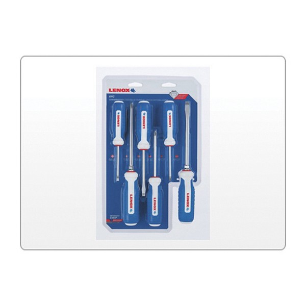 Screwdriver Set, Simulated, Measurement System: Imperial, 6 Piece, Screwdriver Types Included: Cabinet/Phillips®/Slotted, Specifications: Diamond Tip, Plastic Handle, S2 Steel