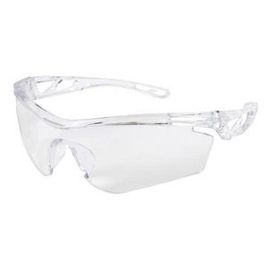 Safety Glass, Single Lens, Series: Checklite® CL4, Duramass® Anti-Fog Lens Coating, Clear Lens, Hollowed Out/Lightweight Frame, Polycarbonate Lens, Hybrid Temple, Specifications Met: ANSI Z87+