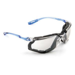 Safety Glass, Anti-Fog Lens Coating, Blue/Black Frame, Plastic Frame, Polycarbonate Lens, Yes UV Protection, Cord Control System Temple, Specifications Met: ANSI Z87.1, CSA Z94.3