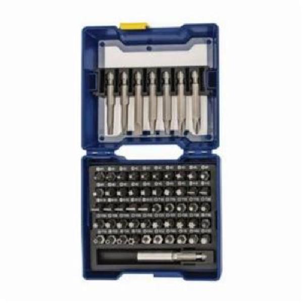 Drawer Case Insert Bit Set, Standard, 58 Piece, 1 in L, 1/4 in Hex Shank, High Grade Steel, Black Oxide