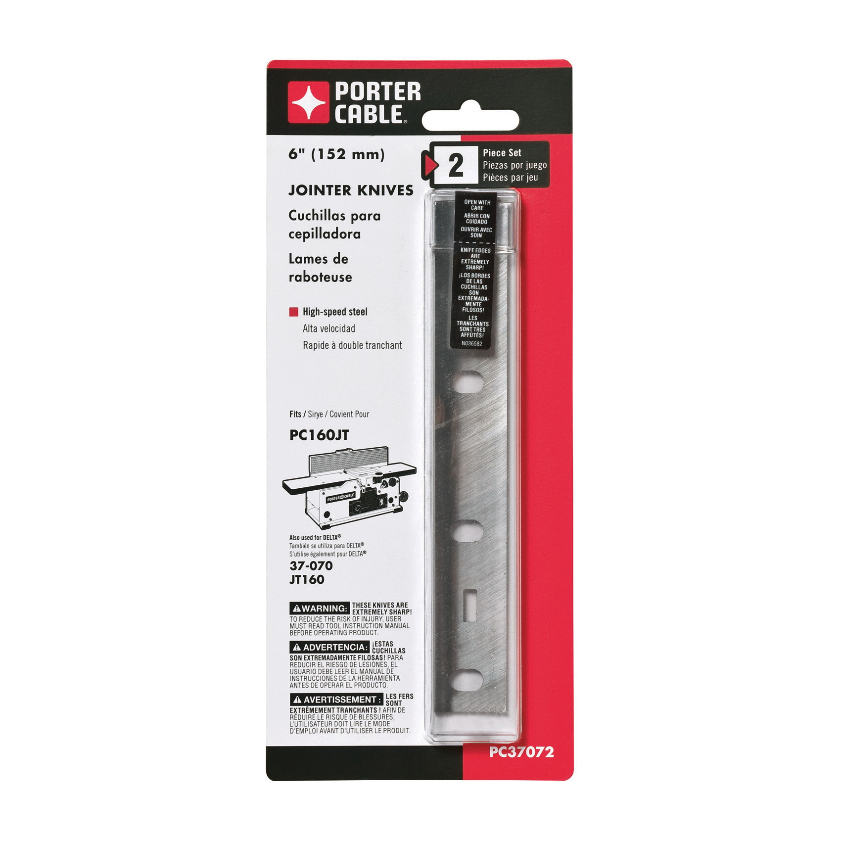 Jointer Knives, High Carbon Steel, 6 in L Dimensions