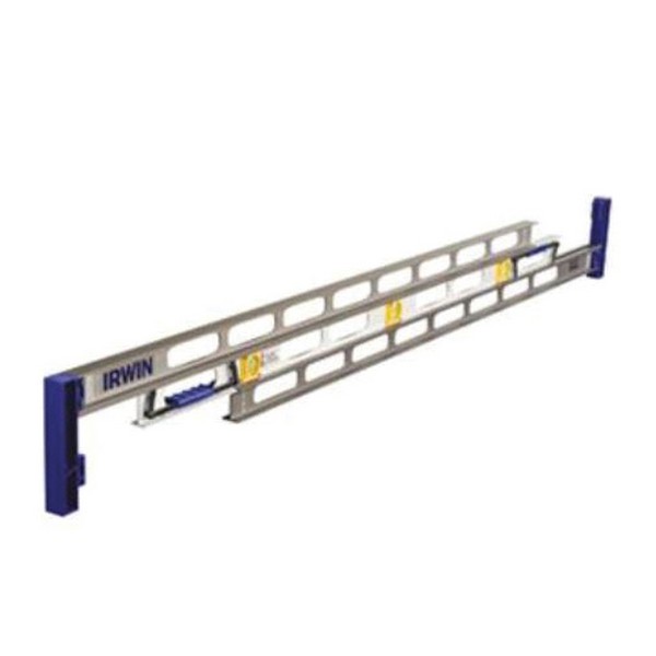 Extendable Level, Heavy Duty I-Beam Non-Magnetic, 0.058 deg Accuracy, 6 to 17 ft 4 in Length, 3 Vials, Aluminum Vial, Aluminum, Blue/Silver