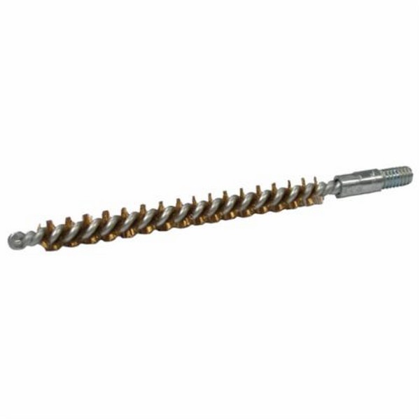 Maintenance Tube Brush, 22 Caliber Brush Dia, 2-1/4 in Brush Length, 3-1/4 in Overall Length, Bronze Fill, Single Spiral, Single Stem