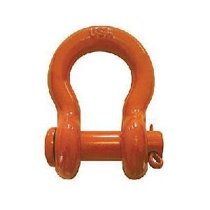 Anchor Shackle, Super Strong, 4.5 ton Load, 5/8 in Size, 3/4 in Pin Diameter, Round Pin, 2.41 in Inner Length, 1.63 in Inner Width, 1.06 in Opening, 1.66 in Eye Outer, Micro Alloy Steel Body, Micro Alloy Steel Pin, Orange Powder Coated