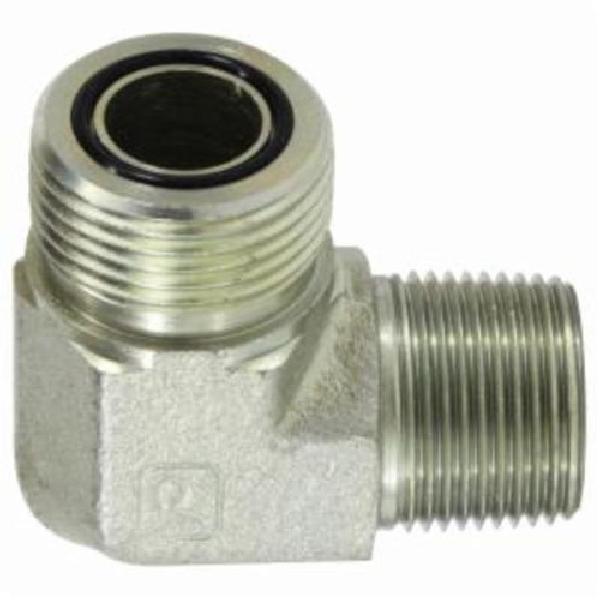Hydraulic Elbow, 9/16-18 x 1/4 Inch Nominal, Male ORFS x MNPT, 6000 psi, Steel