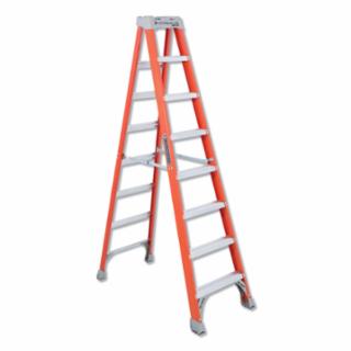Stepladder, 8 Foot Length, 25-3/8 Inch Width, 300 Pound Capacity, Fiberglass