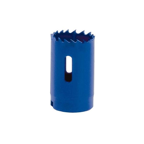Hole Saw, Linear Edge Variable Pitch, 7/8 in Diameter, 4/6 TPI, 3-1/2 in Overall Length, Bi-Metal Cutting Edge, Bi-Metal Body, Toothed Cutting Edge, 390 RPM Speed, Hex Shank, 1/4 in Shank, Blue, Applicable Materials: Aluminum, Brass, Cast Iron, Mild