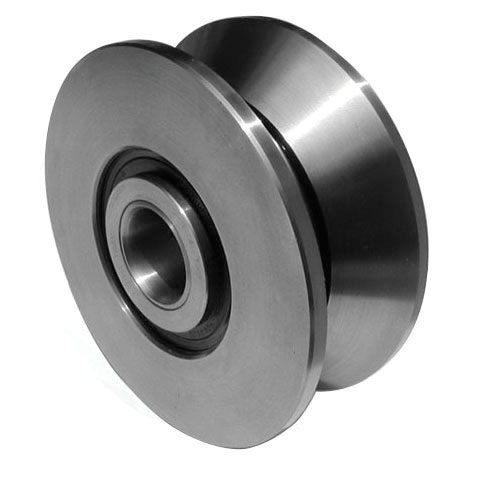Deep V-Groove Ball Bearing Roller, Yoke Type, Series: MVYR, 10 mm Bore, 60 mm Roller Diameter, 22 mm Roller Width, 23 mm Overall Width, Sealed Closure, High Carbon Steel Roller