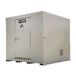 Outdoor Safety Locker, Non-Combustible, (16) 55 gal Capacity, 99 in Height, 115 in Width, 110 in Depth, Standard Door, 1 Door, Steel, Bone