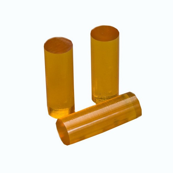 Hot Melt Adhesive, 5/8 Inch Diameter, 8 Inch Length, Bonds To: Electronics, Lightweight Substrates, Polypropylene, Vinyl and Wood, -20 to 310 °F, 25 s Application Time, 24 hr Curing, Amber