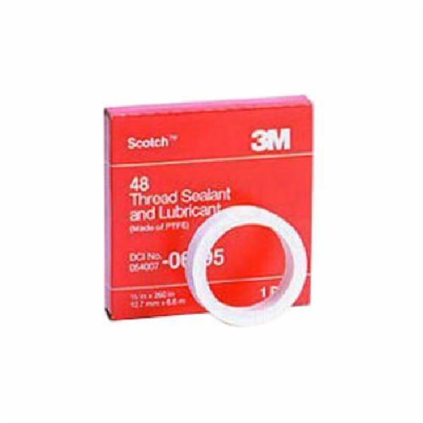 Sealant Tape, High Temperature Pipe Thread, 36 yd Length, 3/8 in Width, 3 mil Thickness