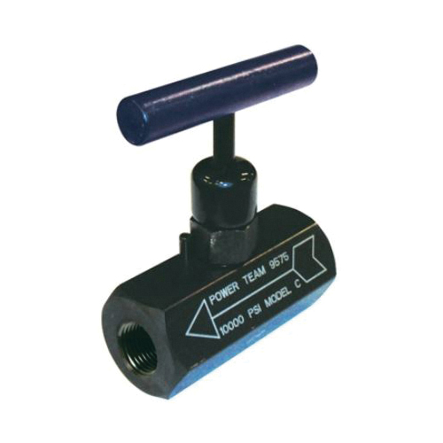 In-Line Valve, Manual Shut-Off, 3/8 in NPTF Port, 10000 psi Pressure, Media: Oil, Steel Body