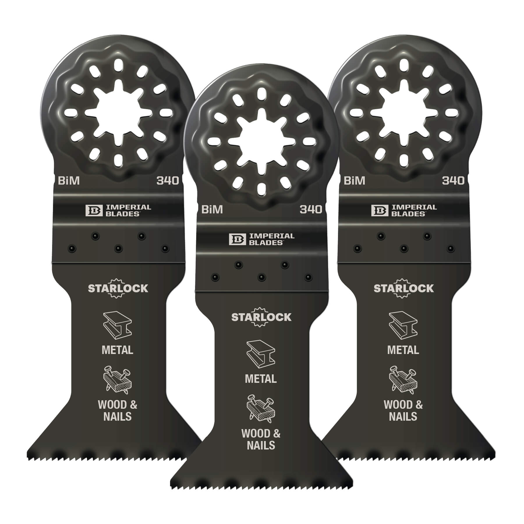 Metal/Wood Blade, Multi-Material, For Use With: Bosch and Fein Imperial STARLOCK™ Multi-Tool, Milwaukee, Ridgid, Makita, Rockwell Non-Imperial STARLOCK™ Multi-Tool, Specifications: 1-3/4 in, Bi-Metal, Black