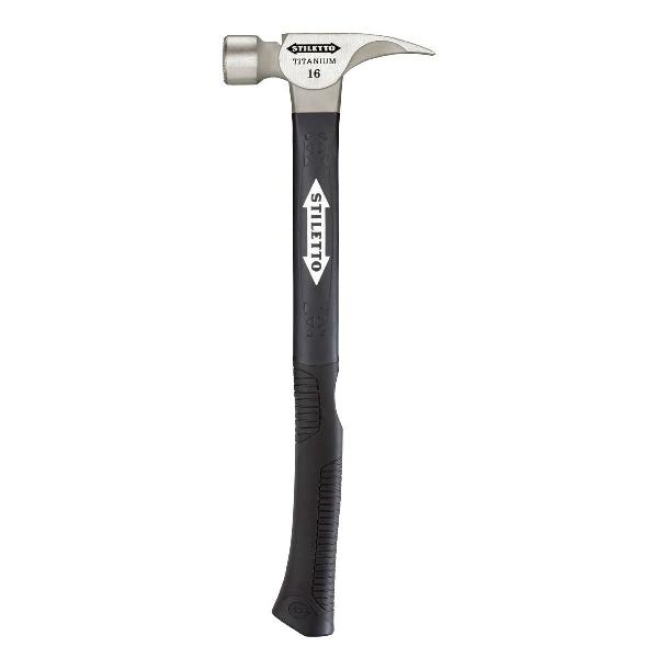 Framing Hammer, Nailing, 18 in Overall Length, Smooth Face Surface, 16 oz Head, Titanium Head, Curved, Fiberglass Handle, Non-Slip Grip, Straight Claw Style