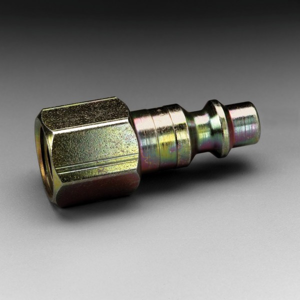 Plug, Industrial Interchange, Series: Whitecap™, For Use With: High Pressure Hose and 3M™ Whitecap™ Helmets, Specifications: 1/4 in Body, 1/4 in FPT, Steel, Metallic
