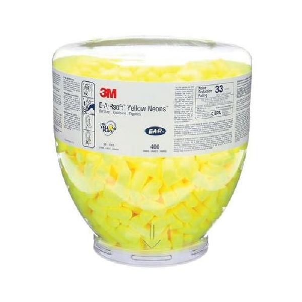 Earplugs, Series: 33 dB Noise Reduction, Taper Shape, L Size, Yellow Plug, Polyurethane Foam Plug