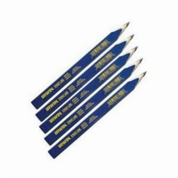 Carpenter Pencil, Flat Tip, Oval Barrel, Blue Barrel, 7 in Length, Soft Lead