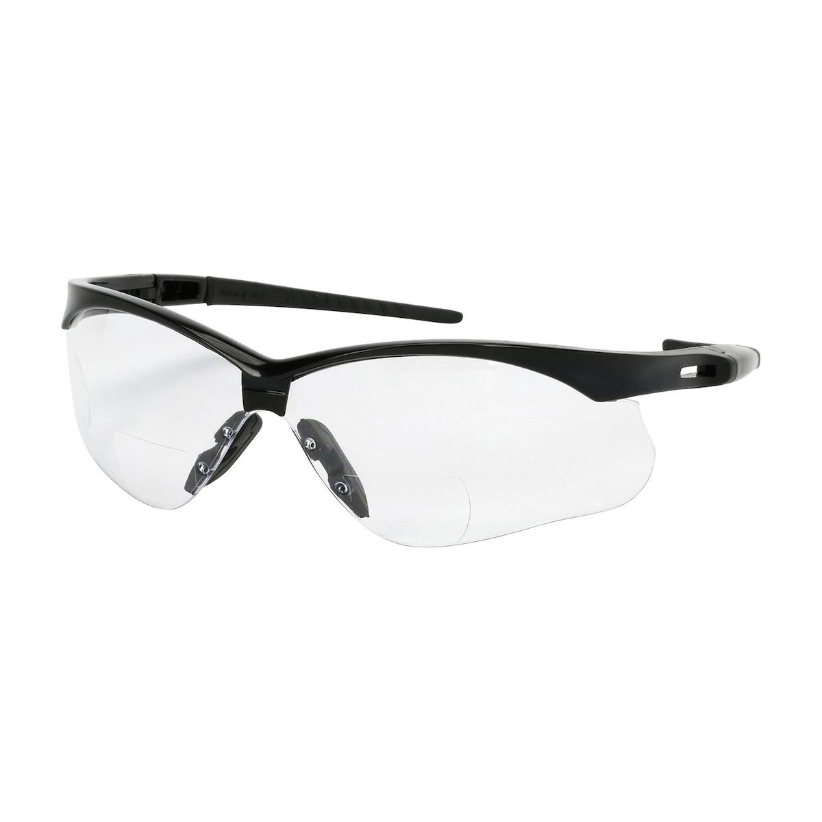 Glasses, Light Weight, OS Size, FogLess® 3Sixty™ Lens Coating, Clear Lens, Half-Frame, Black Frame, Yes % UV Protection, Bayonet/Wraparound Temple, Specifications Met: Z87.1-2015