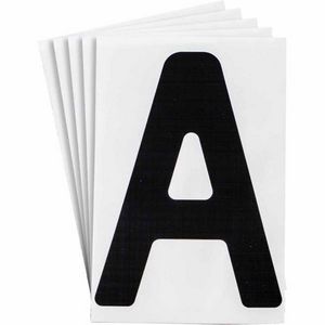 Floor Marking Letter, Non-Illuminated Non-Reflective, Character: A, Black Character, B-514 Polyester, 20 Cards, 8 Inch Overall Height, 6 Inch Overall Width, 1 Labels per Card