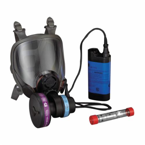 Air Purifying Respirator System, Lightweight, L Size, HEPA Filters and Cartridges, 4-Point Suspension, C-Face Mounting, Rechargeable Ni-Cd Battery, Specifications Met: ANSI Z87.1-2003, OSHA-29 CFR 1910.134, CSA Z94.4, Polycarbonate Window, Gray
