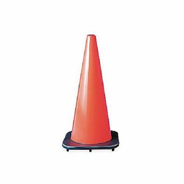 Traffic Cone, Reflective, Series: DW-Series, 28 in Height, Red/Orange Cone, Vinyl Cone, 6 in Upper/4 in Lower Collar Height, Vinyl Collar, Black Collar, 2 Collars, 13-1/2 in L x 13-1/2 in W Base, PVC Base, Black Base, 7 lb Weight, Specifications Met: