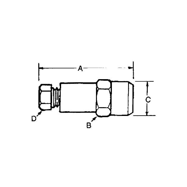 Straight Snap-On Connector, 1/8 Inch Tube Outside Diameter, Aluminum