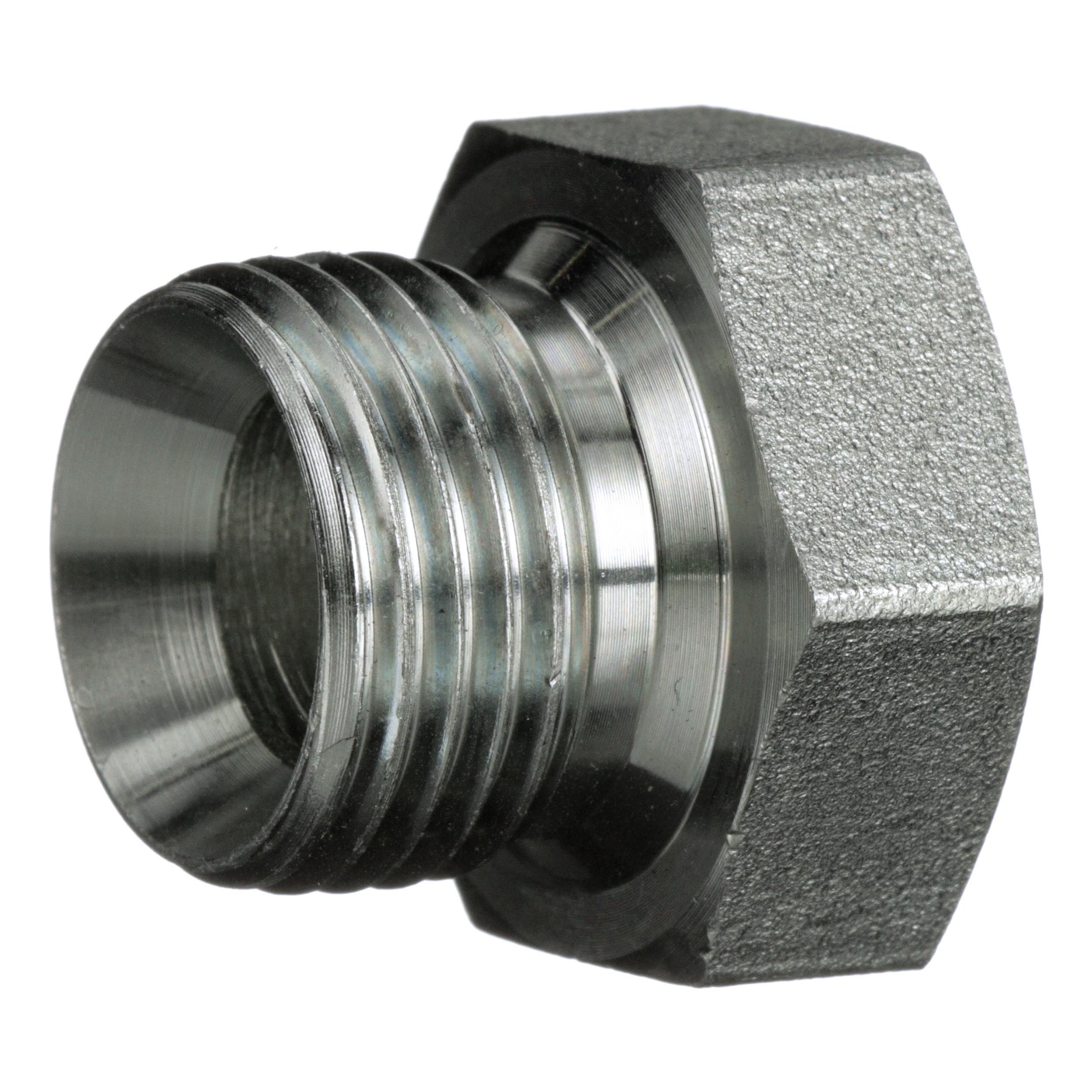 Hydraulic Adapter, SAE to SAE, 1-1/4-11 Nominal, Male x Plug End Style, 6000 psi Pressure, Steel, Import