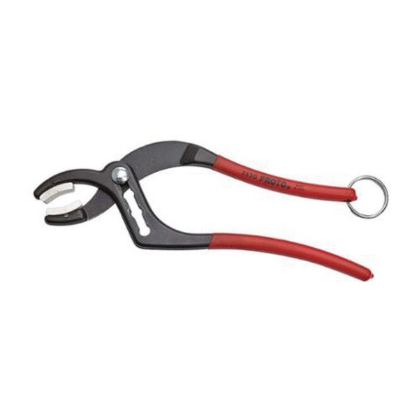 Cannon Plug Groove Joint Plier, 4-Position Tether Ready, 3/4 to 2-1/2 in Nominal Capacity, 1-1/8 in L x 13/16 in W Jaw, Alloy Steel Jaw, Soft Jaw Surface, 9-1/2 in Overall Length, Specifications Met: ASME B107.23-2004, Non-Sparking: No, No Insulated