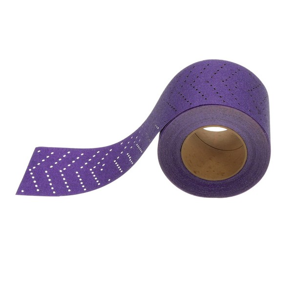 Abrasive Sheet Roll, Clean Sanding, Series: 737U, 4.528 Inch Roll Width, 26.247 ft Roll Length, 40 Grit, Ceramic Abrasive, Purple, Applicable Materials: Paints
