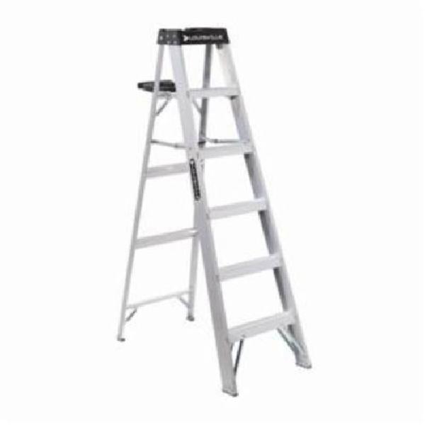 Step Ladder, Type IA Standard, Series: AS3000, 6 ft Ladder Height, 300 lb, Aluminum, 5 Steps, 40-3/8 in Base Spread, 21-1/2 in Bottom Width, Anti-Slip Tread