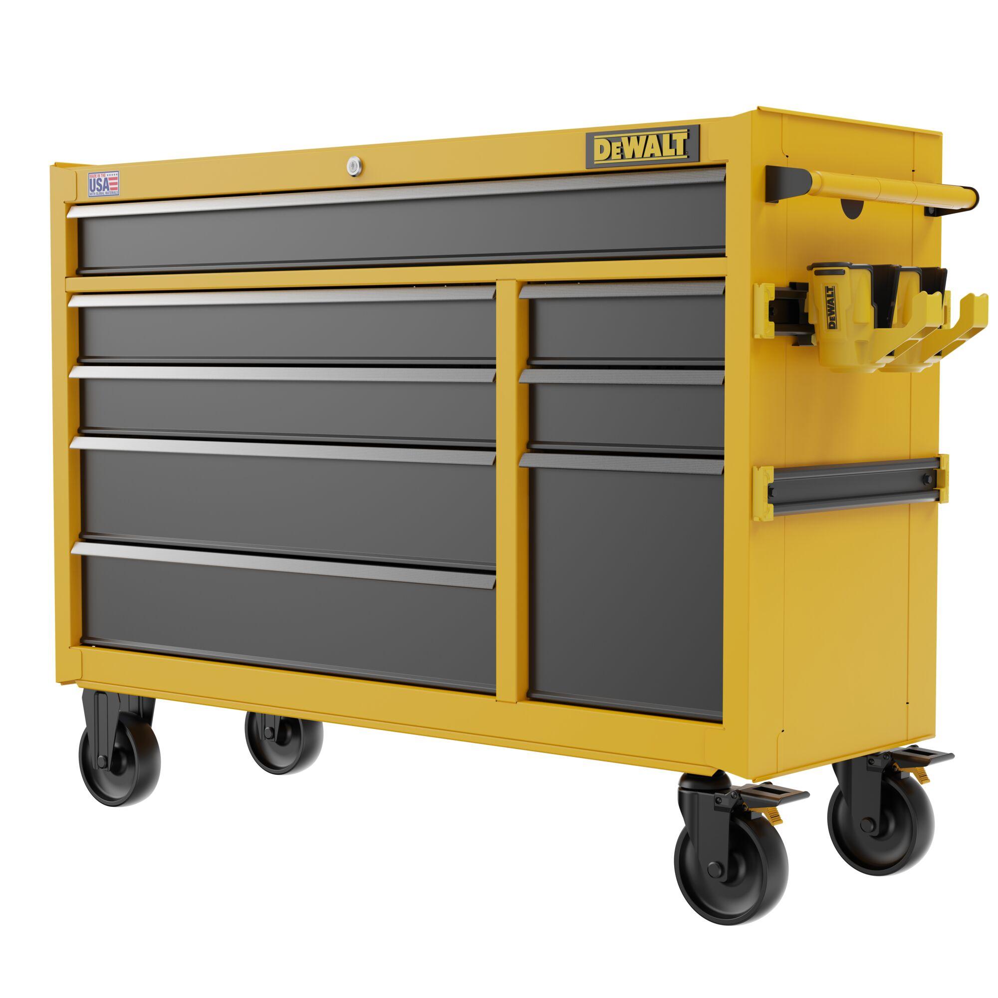 Cabinet, Rolling, 52 in Diameter, 20.9 in Width, 54.9 in Depth, 36.5 in Height, 8 Drawers, 150 lb Capacity, Steel, Black