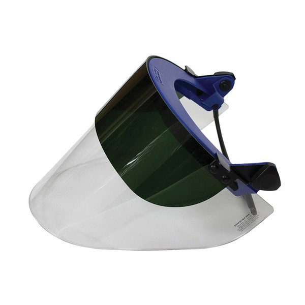 Half Faceshield, Lightweight, Clear/Green Shade 5 Visor