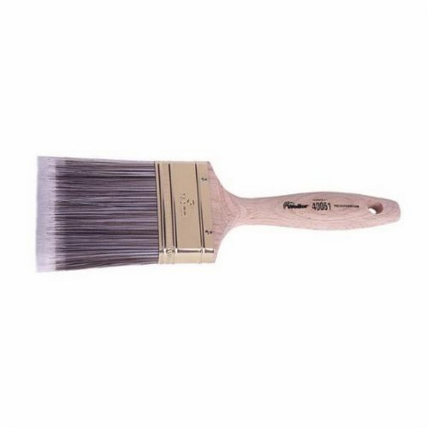 Wall Paint Brush, 3 in Brush, Poly/Nylon Brush, Metallic Ferrule, Wood Handle, All Paints Paint