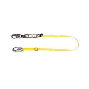 Energy Absorbing Lanyard, 140 kg Load, 6 ft Length, Polyester Line, Aluminum Hardware, 1 Leg, Yellow, 5000 lb Tensile Strength, AL36C Snap Hook Anchorage Connection, AL36C Snap Hook Harness Connection Hook, Specifications Met: ANSI Z359.13, ANSI A10.