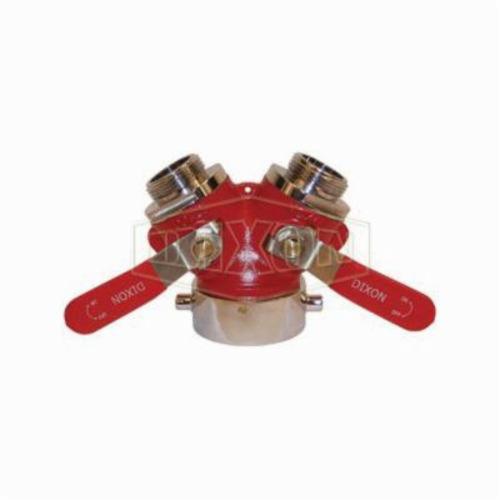 Quarter-Turn Ball Wye Valve, 2-1/2 x 1-1/2 Inch Nominal, Female NH NST x Male NH NST, 175 psi, Full Port, Brass Body