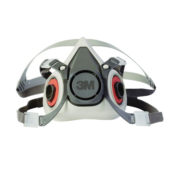 Half Facepiece Respirator, Dual Cartridge Reusable, Series: 6000 Series, S Size, 6000 Series Cartridge/2000, 2200, 7000 or 5000 Series 3M™ Filter Filters and Cartridges, Easy-to-Adjust Headstrap, 4-Point Yolk/Cradle Suspension, Bayonet Connection, Resists: Particulates, Gases and Vapors, Thermoplastic Elastomer, Light Grey