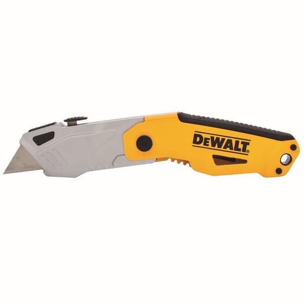 Folding Utility Knife, Auto-Lock, 1-1/4 in Blade Length, Retractable Blade, Steel Blade, Push Button Blade Change Method, 3 Blades Included, 7/8 in Thickness, Ergonomic, 6-3/4 in L Handle, Metal Handle, 7-1/4 in Overall Length, 3-1/2 in Overall Width