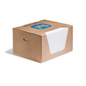 Absorbent Mat Pad, Mediumweight, 20 in Length, 15 in Width, 21.76 oz Absorption Capacity, Fluids Absorbed: Oil Based Liquids, Polypropylene, White