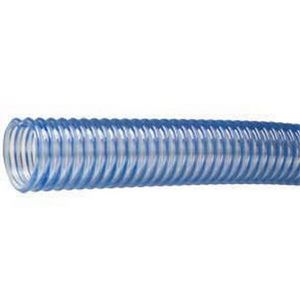 Material Handling Hose, Standard Duty, Series: WT, Hose End Style, 8 in ID, 8.97 in OD, 20 ft Length, 20 PSI Working, -4 to 150 F, PVC, Transparent, Domestic